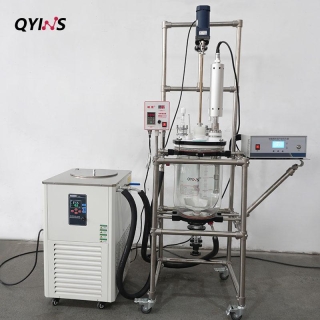 超聲波雙層玻璃反應(yīng)釜 配控溫反應(yīng)浴 10L、20L、30L、50L